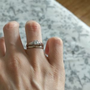 Solid white gold 10k diamond ring